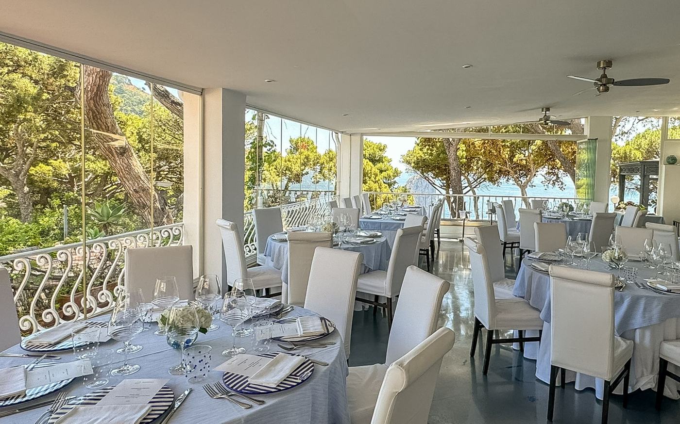 Hotel lunch setting in Italy
