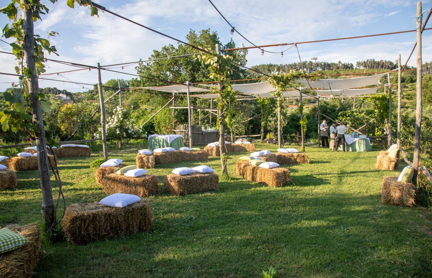 Outdoor event setup in Italy