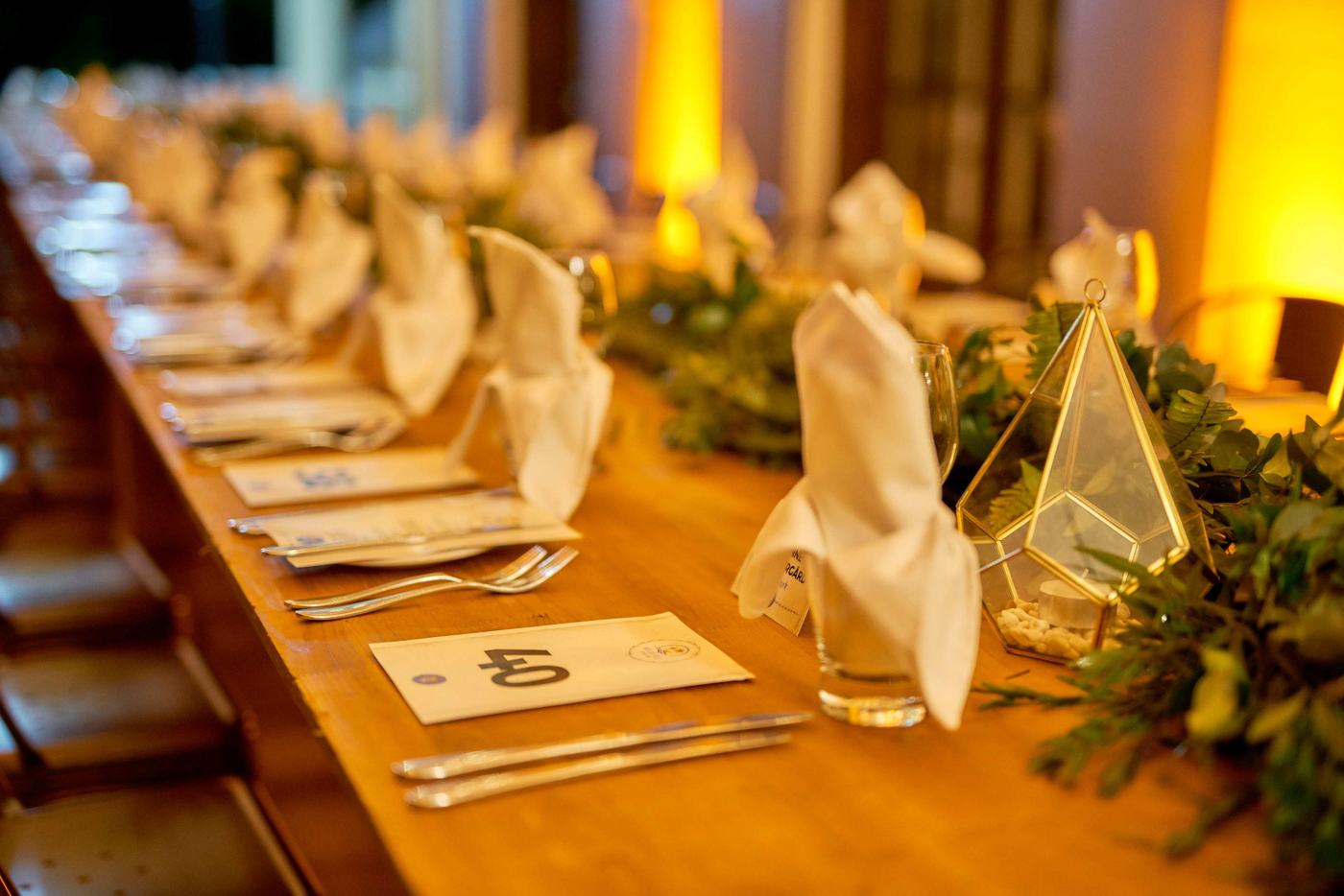Gala dinner setting in Mauritius